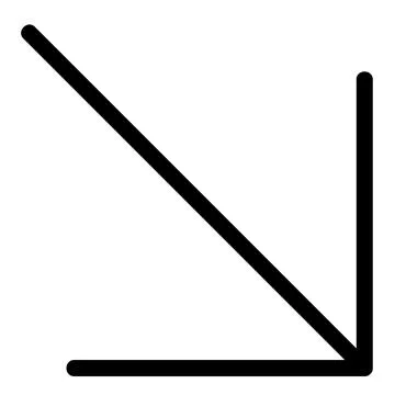 Down right corner arrow Vector Icon, Lineal style icon 스톡 일러스트