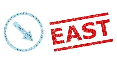 Down-Right Rounded Arrow Recursive Mosaic of Down-Right Rounded Arrow Icons and 库存插图