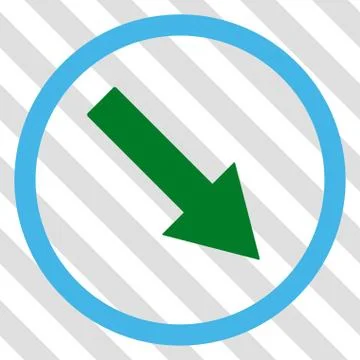 Down-Right Rounded Arrow Vector Icon Stock Illustration