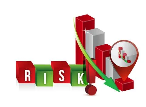 Down risk graph illustration design over a white background Stock-Illustration