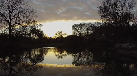 Down the river at sunset Video stock 48002280