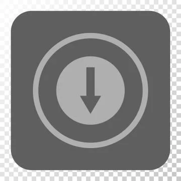 Down Rounded Arrow Rounded Square Button 스톡 일러스트