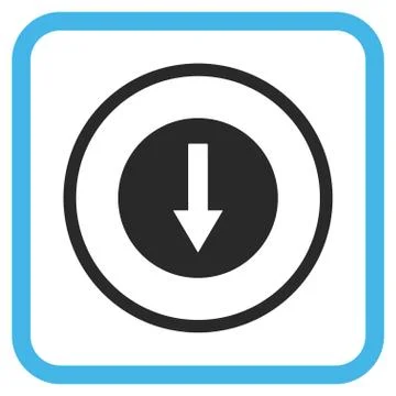 Down Rounded Arrow Vector Icon In a Frame 스톡 일러스트