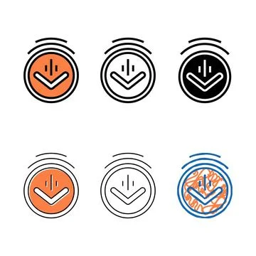 Down scroll color icon multipack vector Illustrazione stock