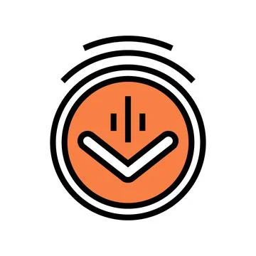 Down scroll color icon vector illustration Stock Illustration