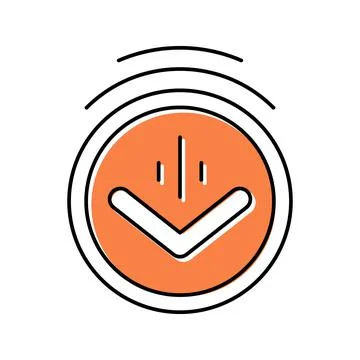 Down scroll color icon vector illustration Stock Illustration