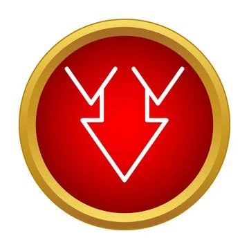 Down scroll double arrow line icon button Ilustração Stock