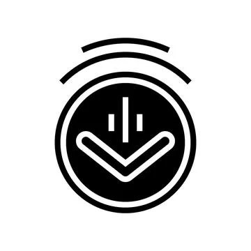 Down scroll glyph icon vector illustration Illustrazione stock