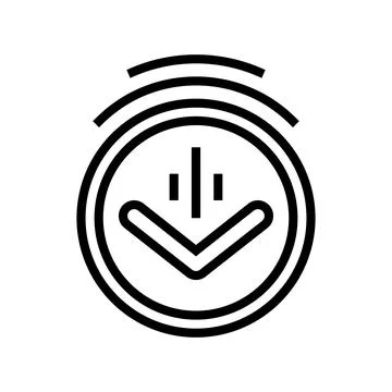 Down scroll line icon vector illustration Illustrazione stock
