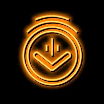 Down scroll neon glow icon illustration Illustrazione stock