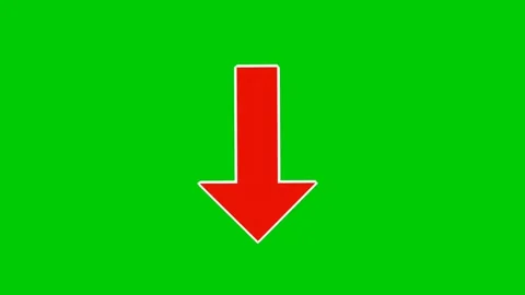 Down side Arrow sign symbol animation motion graphics on green screen Stock Footage 305586073