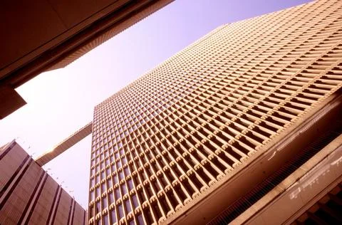 Down side view of a 50 storey building Foto stock