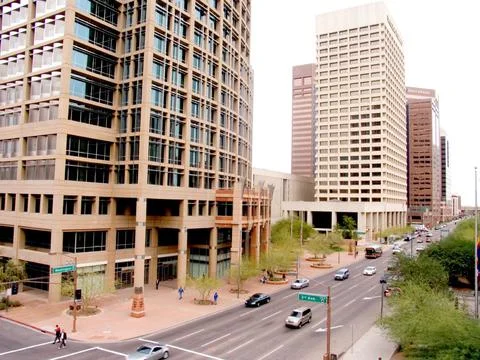 Down side view of a 50 storey building 스톡 사진