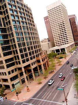Down side view of a 50 storey building Foto stock