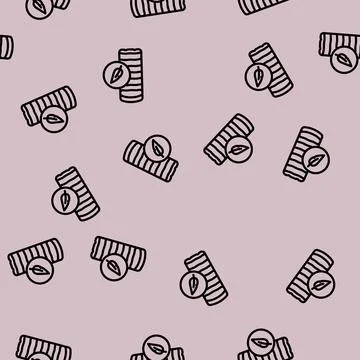 Down sleeping bag duck line vector seamless pattern Stock Illustration