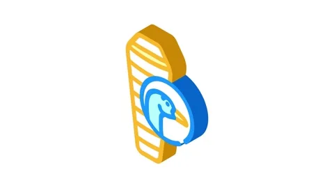 Down sleeping bag goose isometric icon animation Stock Footage 327278391