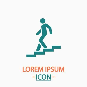 Down staircase computer symbol Illustrazione stock