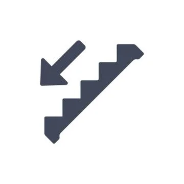 Down Staircase Icon Vector flat design style Stock Illustration