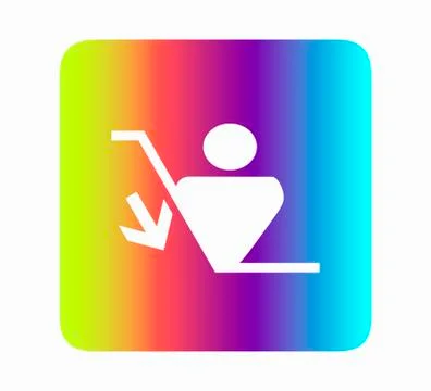 Down staircase symbol on gray background Stock Illustration