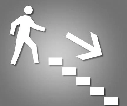 Down stairs Ilustração Stock