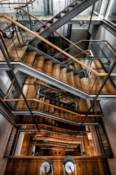 Up &amp; down on the stairs Stock Photos