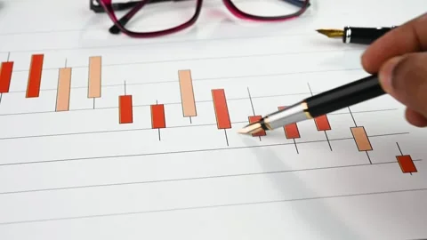 Down stock market chart Stock Footage 308315841