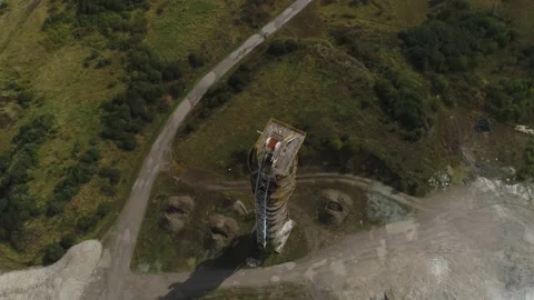 Up down survey procesing sand tower Stock Footage 210235672