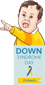 Down syndrome day card vector illustration Stock Illustration