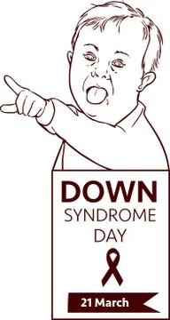 Down syndrome day card vector illustration Stock Illustration