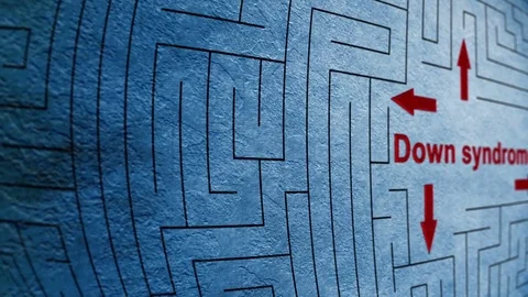 Down syndrome maze concept Stock Footage