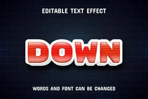 Down text - editable text effect Stock Illustration