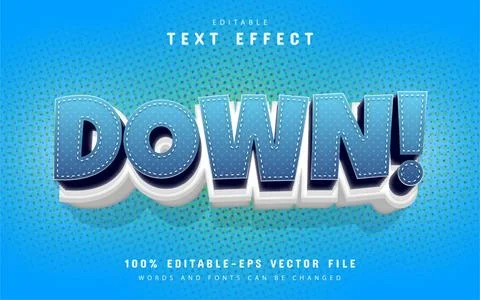 Down text effect cartoon style Stock-Illustration
