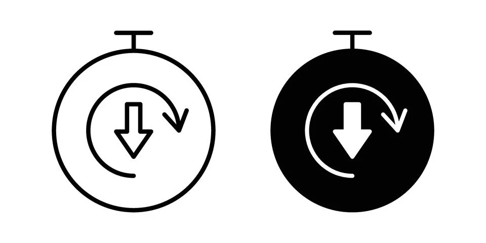 Down time icon. Outline, flat icons Stock Illustration