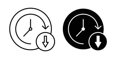 Down time icon symbol, outline icons Stock Illustration