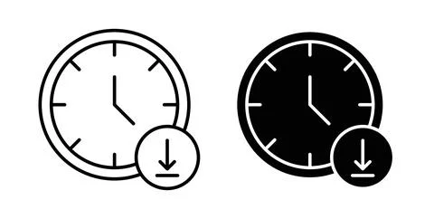 Down time icon symbol. Vector illustration pack in black color. Stock Illustration