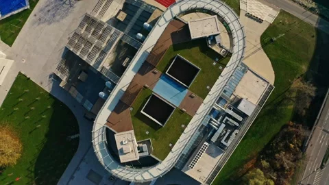 Down to top Drone shot to sport university city campus Ostrava 库存影片 332819203