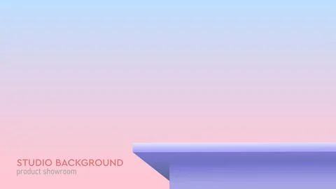 Down top view to table for demonstration of products. Studio for product display Illustrazione stock