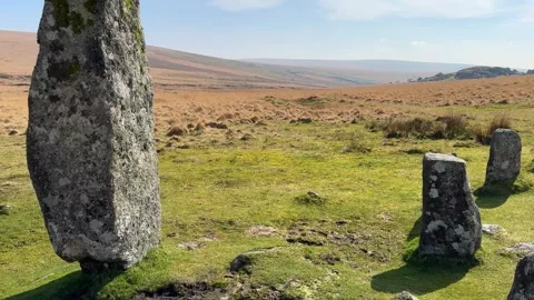 Down Tor Stone Circle Stock Footage 331366295