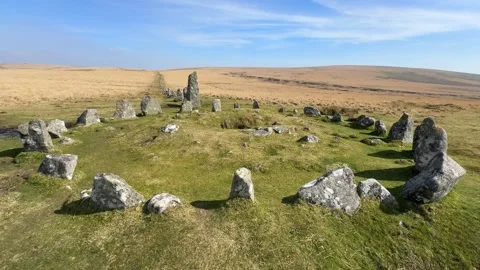 Down Tor Stone Circle Stock Footage 331366320