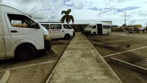 Down Town Bus Stop Stock Footage 98803153