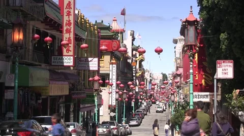 Down town China town Video stock 49123939