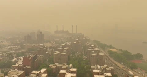 Down town East Side NYC Aerial  Stock Footage 243233924