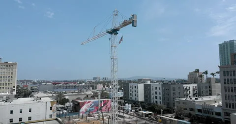 Down Town Long Beach Aerial 4k Stock Footage 201441596