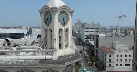 Down Town Long Beach Aerial 4k Stock Footage 201441609