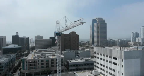 Down Town Long Beach Aerial 4k Video stock 201441651