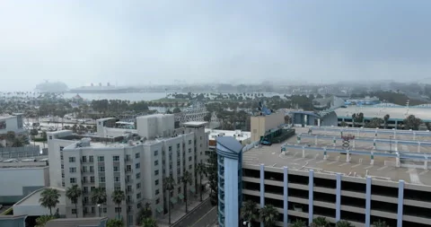 Down Town Long Beach Aerial 4k Stock Footage 201441889