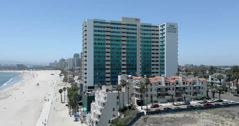 Down Town Long Beach Aerial 4k Stock Footage 201442023