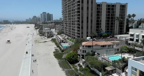 Down Town Long Beach Aerial 4k Stock Footage 201442107
