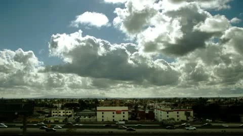 Down Town Los Angeles clouds Stock Footage 10828552