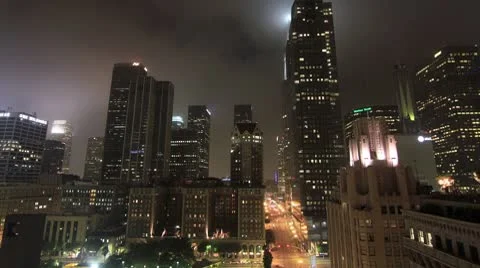 Down Town Los Angeles Pershing Square time lapse Stock Footage 8906823
